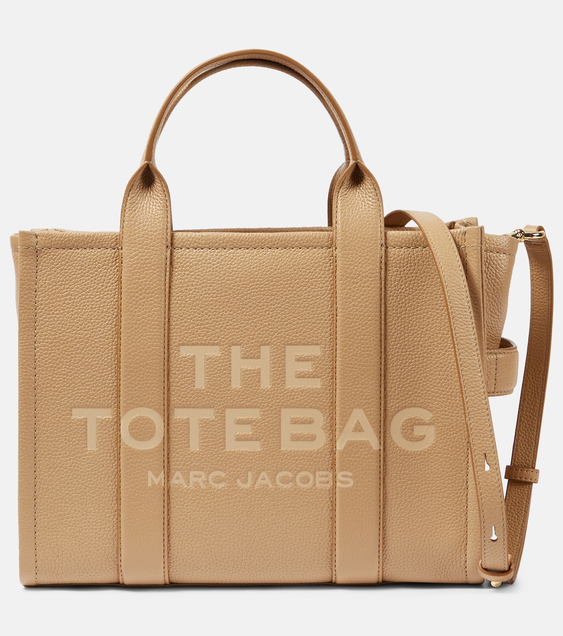 цена Средняя кожаная сумка-тоут Marc Jacobs, бежевый
