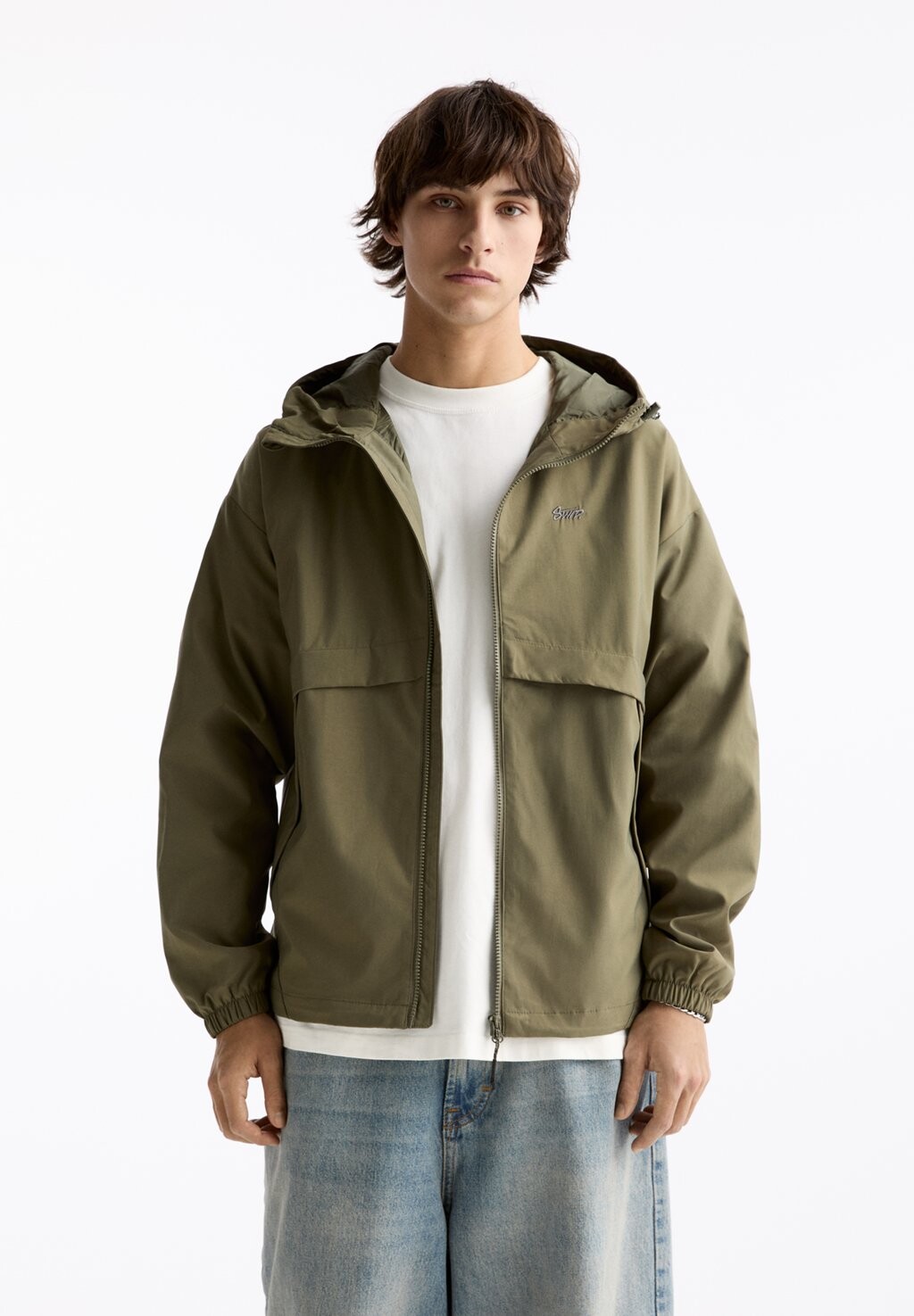 

Дождевик/водоотталкивающая куртка BLOCK PULL&BEAR, цвет khaki