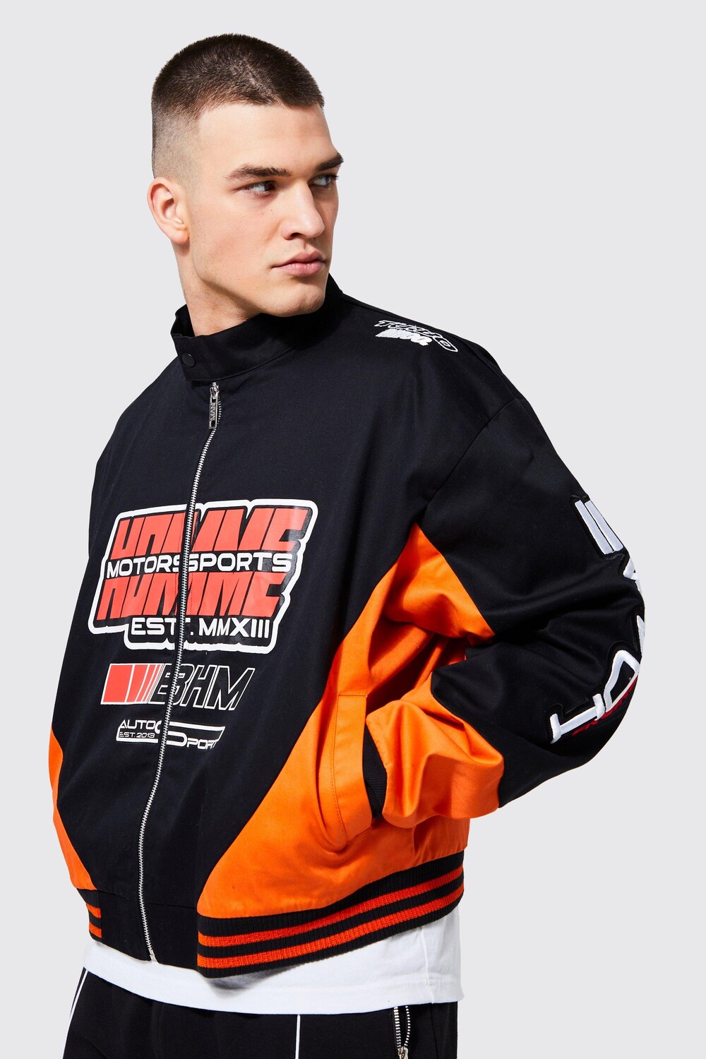 

Мотокуртка из саржи tall boxy homme Boohoo, оранжевый