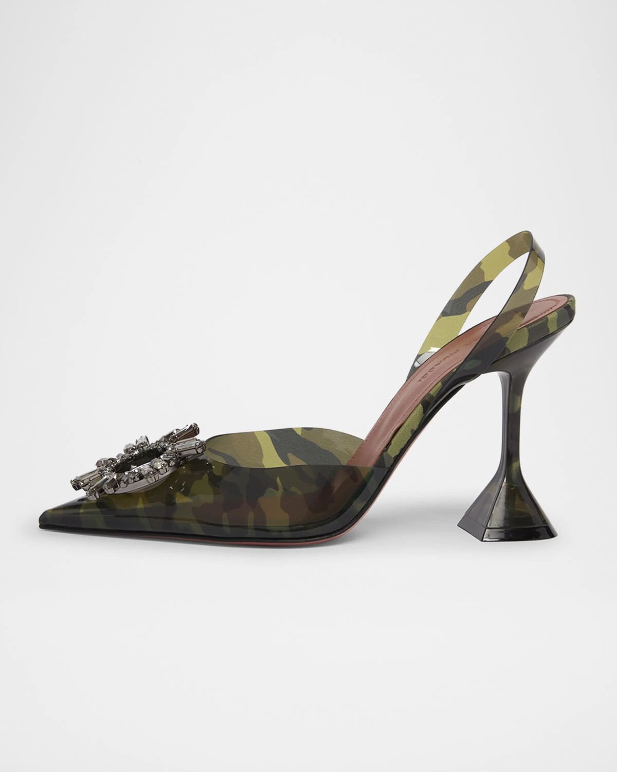 

Туфли Begum с камуфляжным орнаментом и кристаллами Amina Muaddi, цвет Camo And Black Diamond