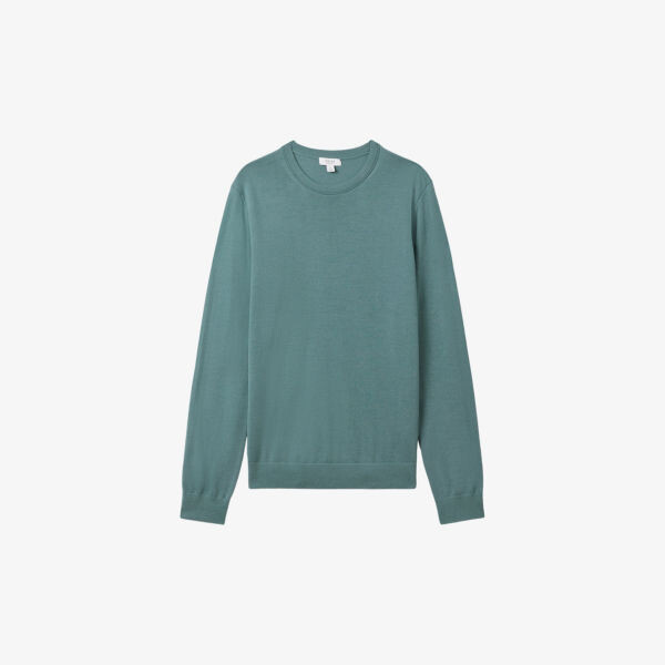 

Джемпер wessex из мериносовой шерсти с круглым вырезом Reiss, зеленый