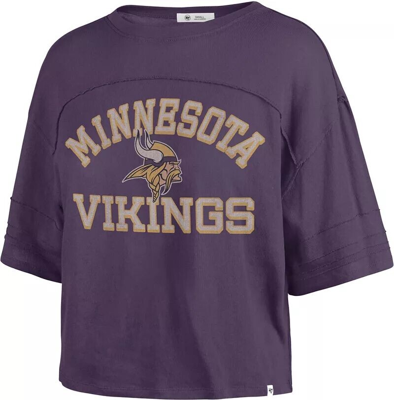 

Женская фиолетовая укороченная футболка с полумесяцем '47 Minnesota Vikings