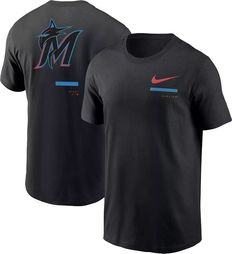 

Мужская черная футболка через плечо Nike Miami Marlins