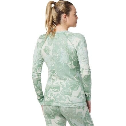 

Классическое теплое базовое пальто из мериноса с узором женское Smartwool, цвет Jade Marble