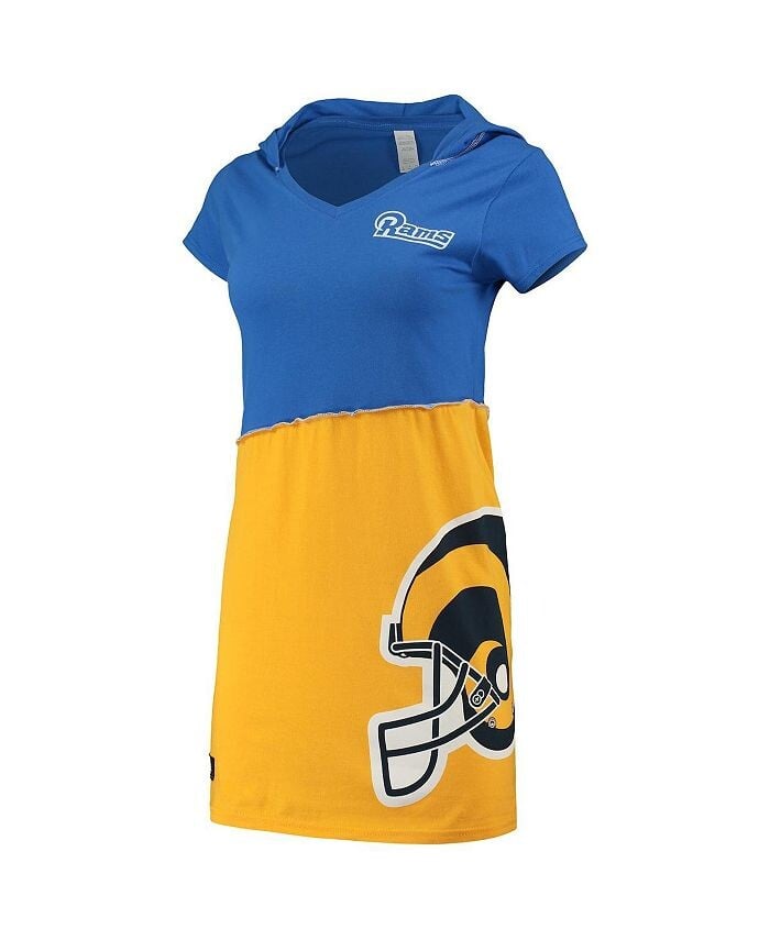 

Женское мини-платье с капюшоном Royal и Gold Los Angeles Rams Refried Apparel, мультиколор