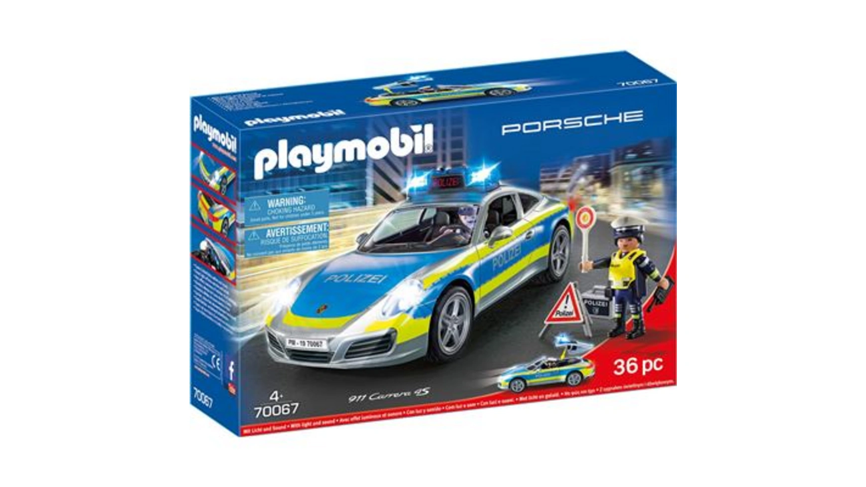 City action porsche 911 carrera 4s police Playmobil конструктор playmobil city action police roadblock