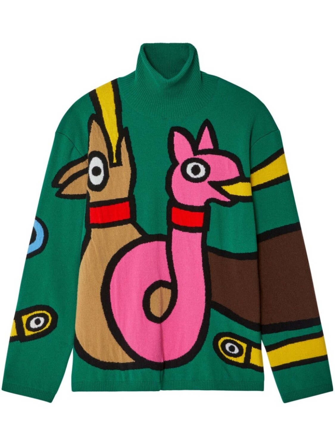 

Walter Van Beirendonck Viper intarsia-knit wool jumper, зеленый