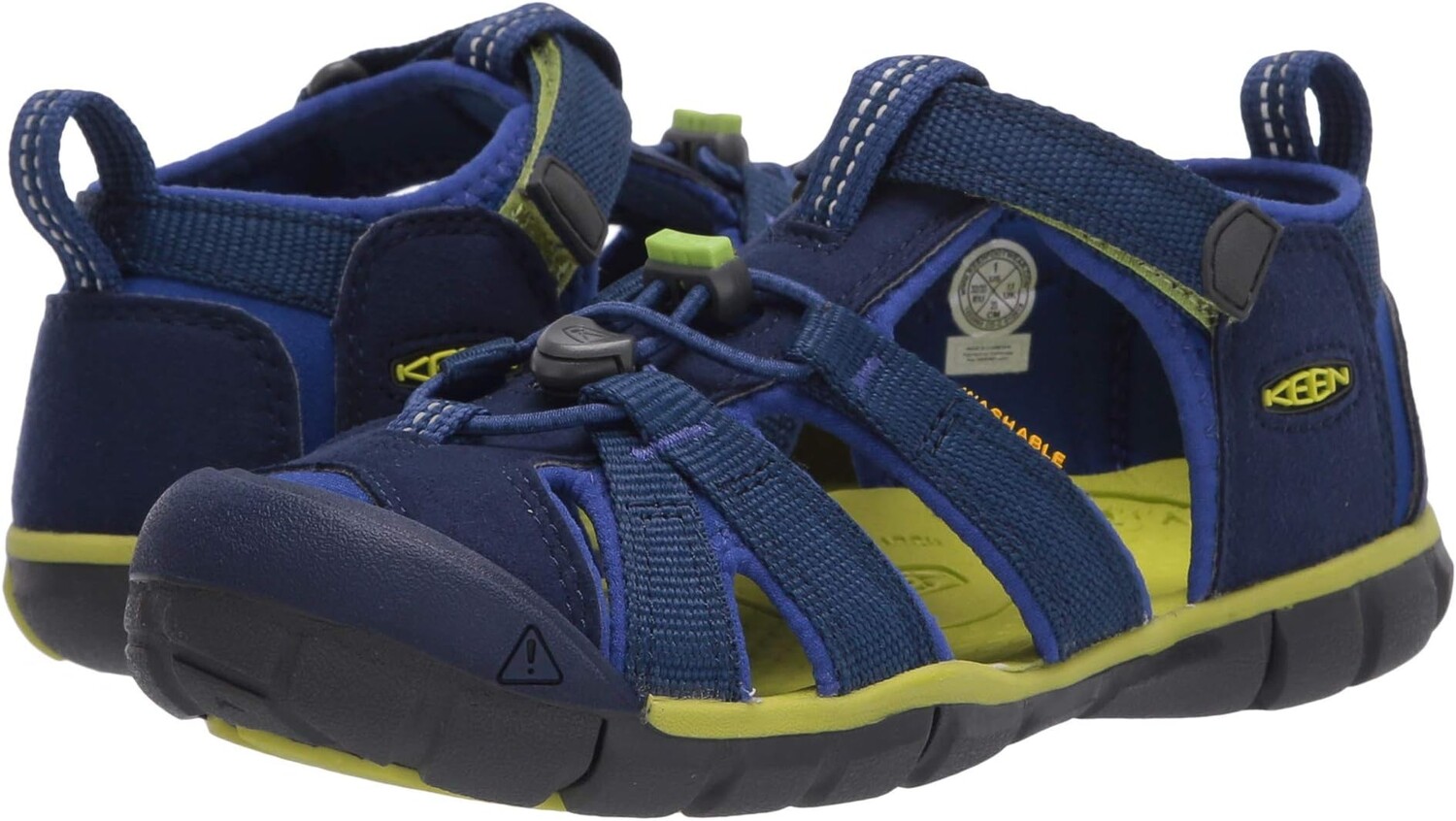 

Сандалии KEEN Kids Seacamp II CNX, цвет Blue Depths/Chartreuse