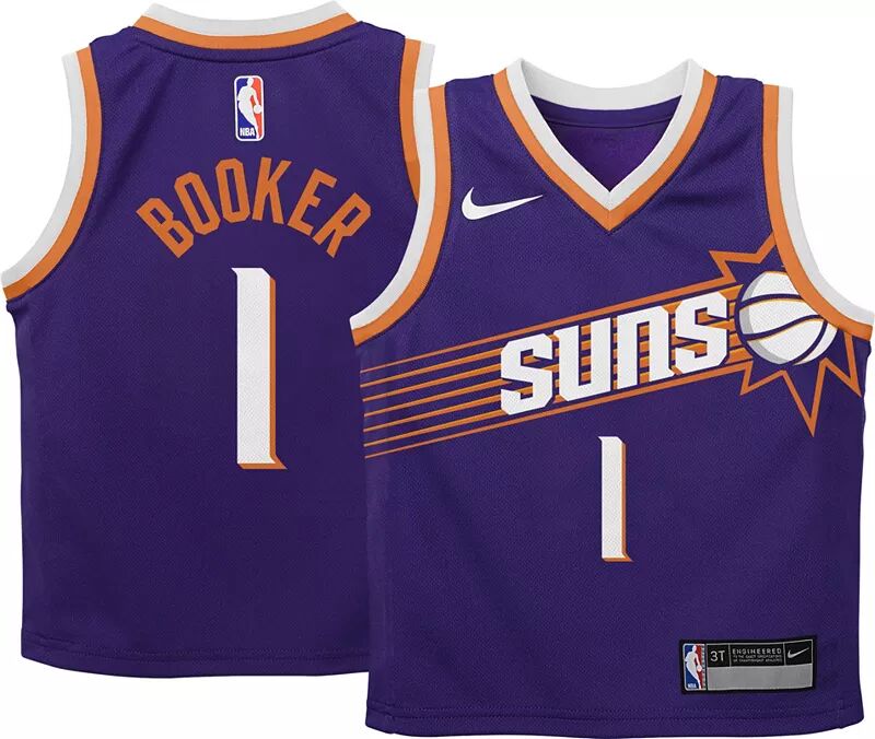 

Футболка Nike Little Kids Phoenix Suns Devin Booker #1 Purple Swingman