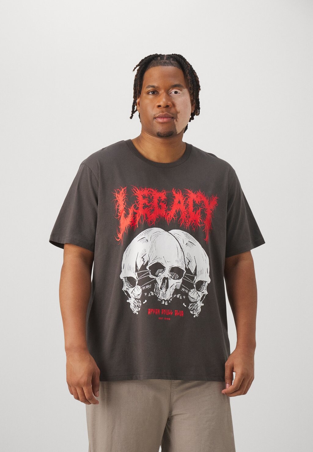 

Футболка с принтом JORSKULL TEE CREW NECK Jack & Jones, цвет raven