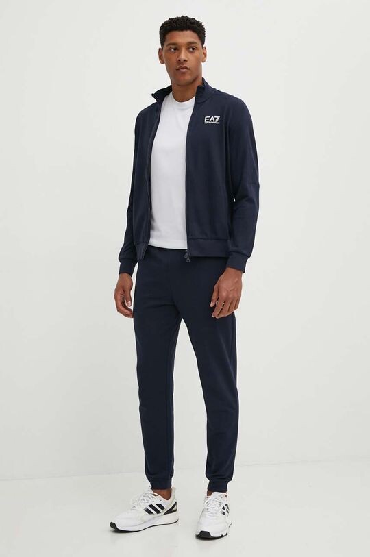 

Хлопковый спортивный костюм EA7 Emporio Armani, темно-синий