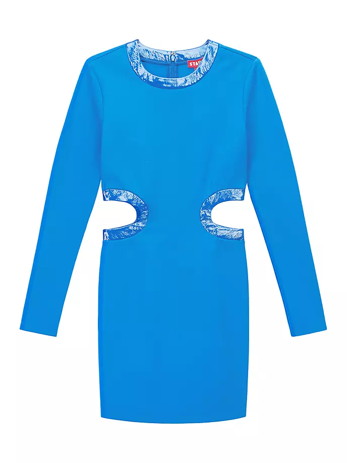Мини-платье Dolce с вырезами Staud, синий