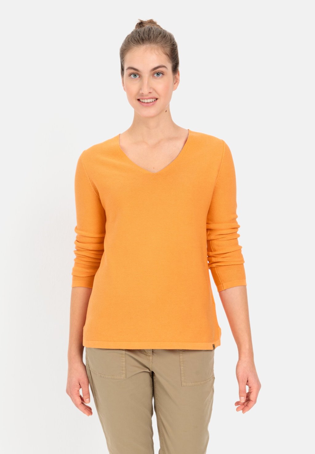 Вязаный свитер MIT V-AUSSCHNITT camel active, цвет mandarine