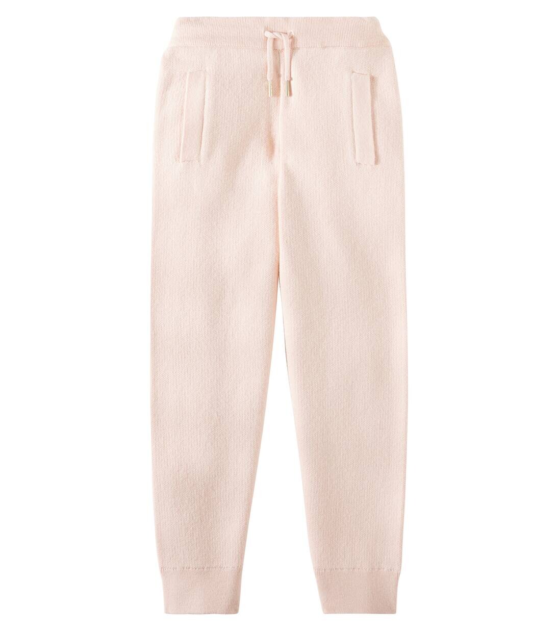 

Спортивные брюки из хлопка и шерсти с логотипом Chloé Kids, цвет pink washed pink