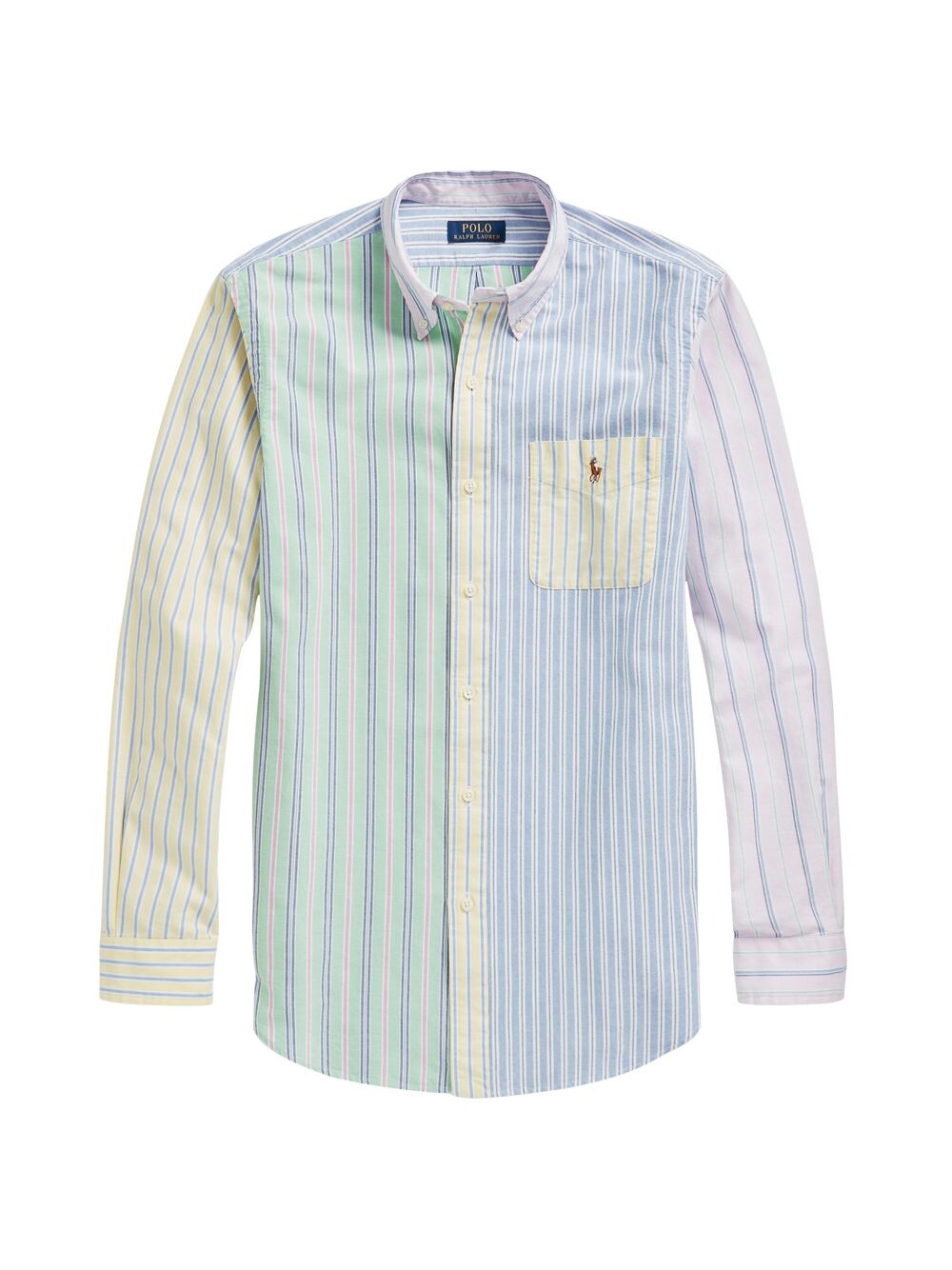 

Полосатая оксфордская рубашка с цветными блоками Polo Ralph Lauren, разноцветный