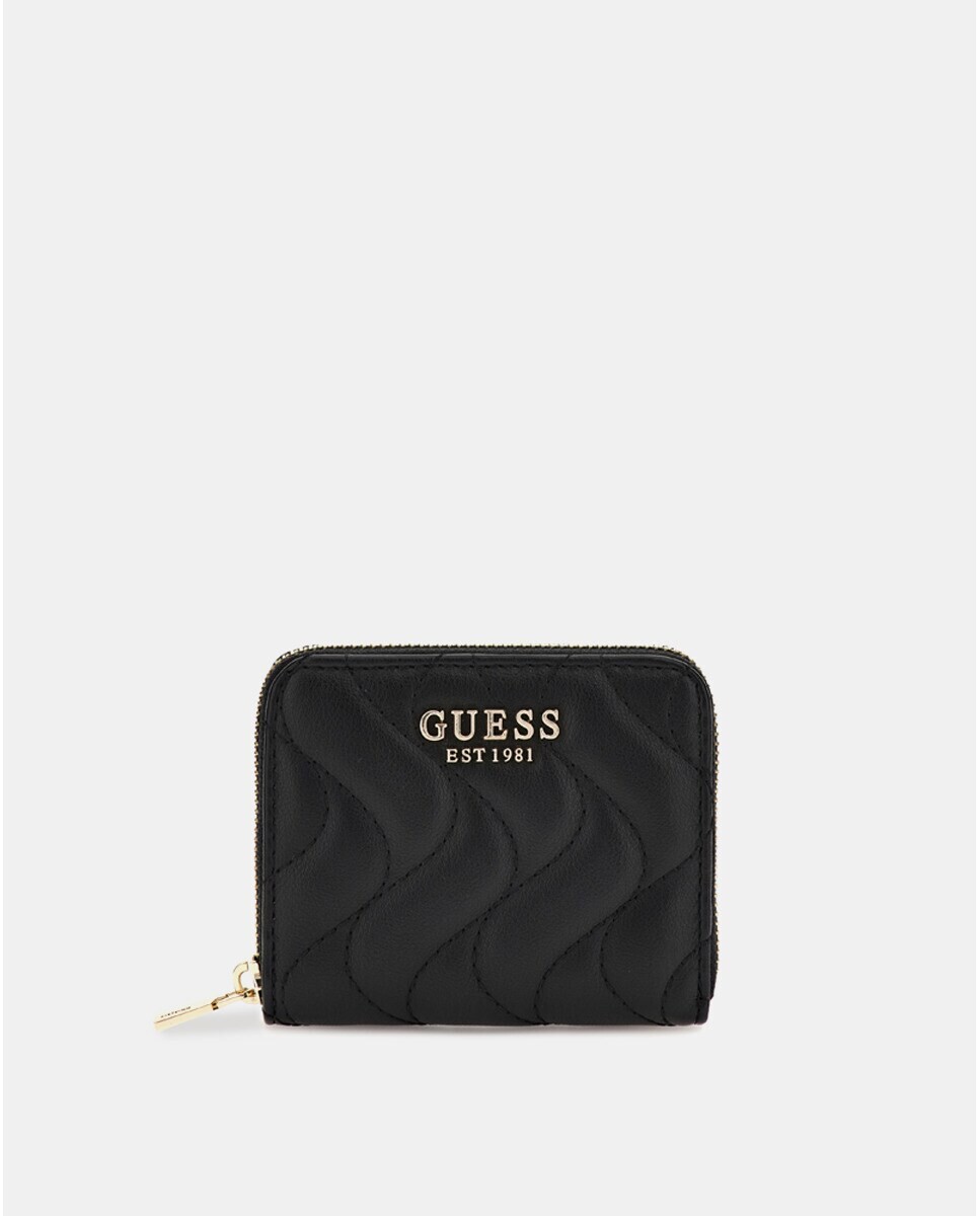 

Маленький черный кошелек с двумя отделениями Guess, черный