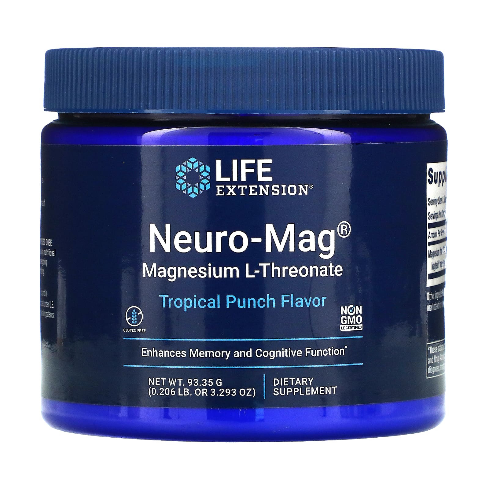 Life Extension Neuro-Mag Magnesium L-Threonate Tropical Punch Flavor 0.206 lb (93.35 g)