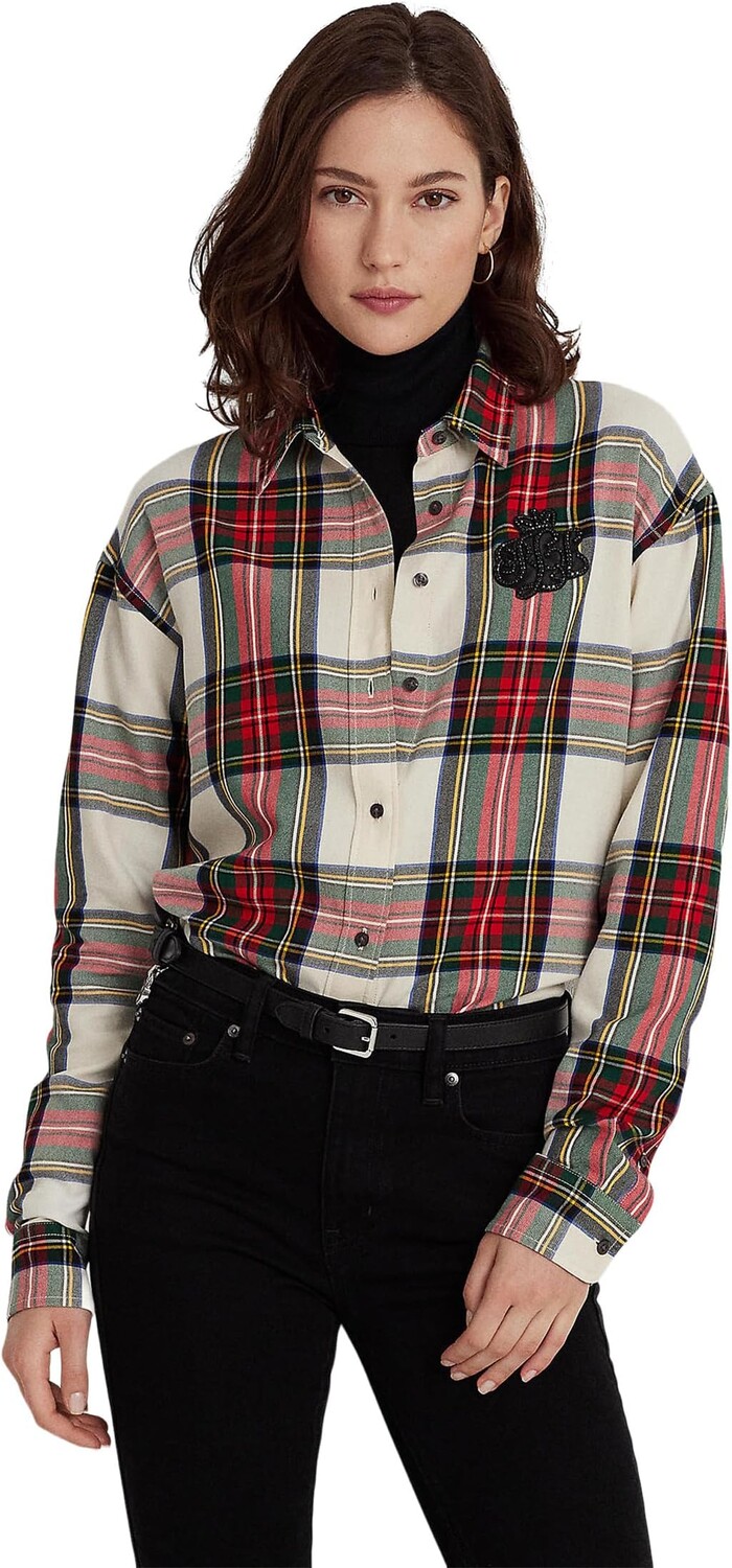 

Рубашка из твила в клетку Bullion LAUREN Ralph Lauren, цвет Red/Cream Multi