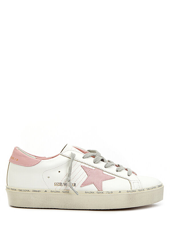 

Hi star бело-розовые женские кожаные кроссовки Golden Goose