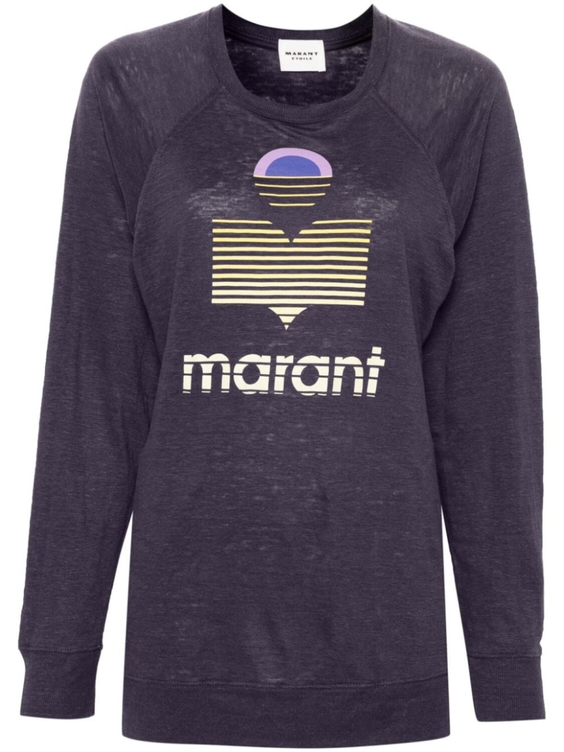 

Marant Étoile льняная футболка с логотипом, фиолетовый