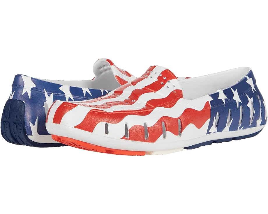 цена Лоферы Floafers Floafers Country Club Driver, цвет American Flag/Red-White-Blue