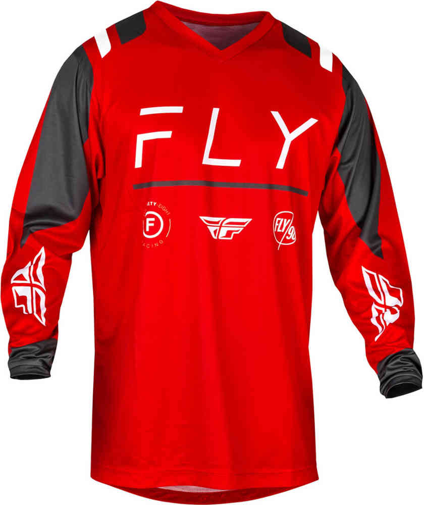 Джерси Fly Racing F-16 2024 для мотокросса FLY Racing, красный/серый джерси fly racing f 16 молодежный черный серый