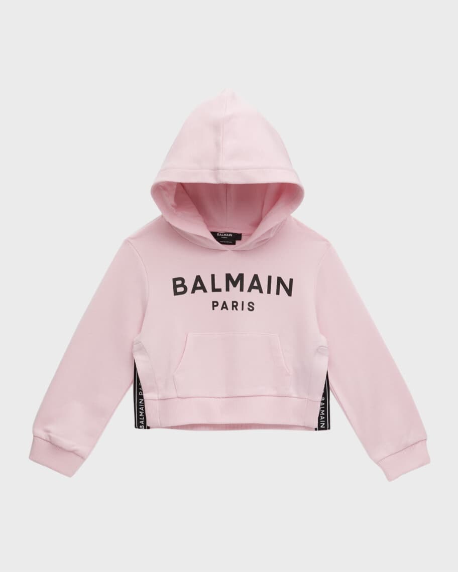 

Укороченная худи с логотипом для девочки, размер 4–10 Balmain