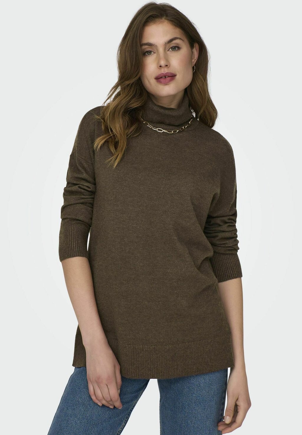 

Свитшот ONLY LANGER ROLLKRAGEN, цвет chestnut