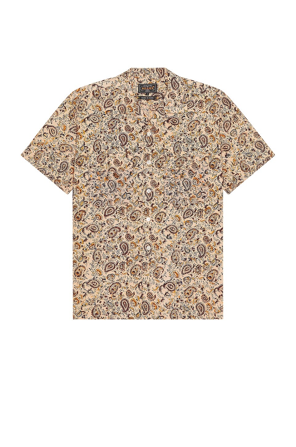 

Рубашка Beams Plus Open Collar Short Sleeve, бежевый