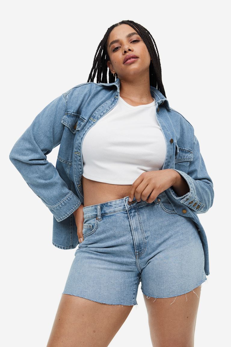 Высокие джинсовые шорты H&M