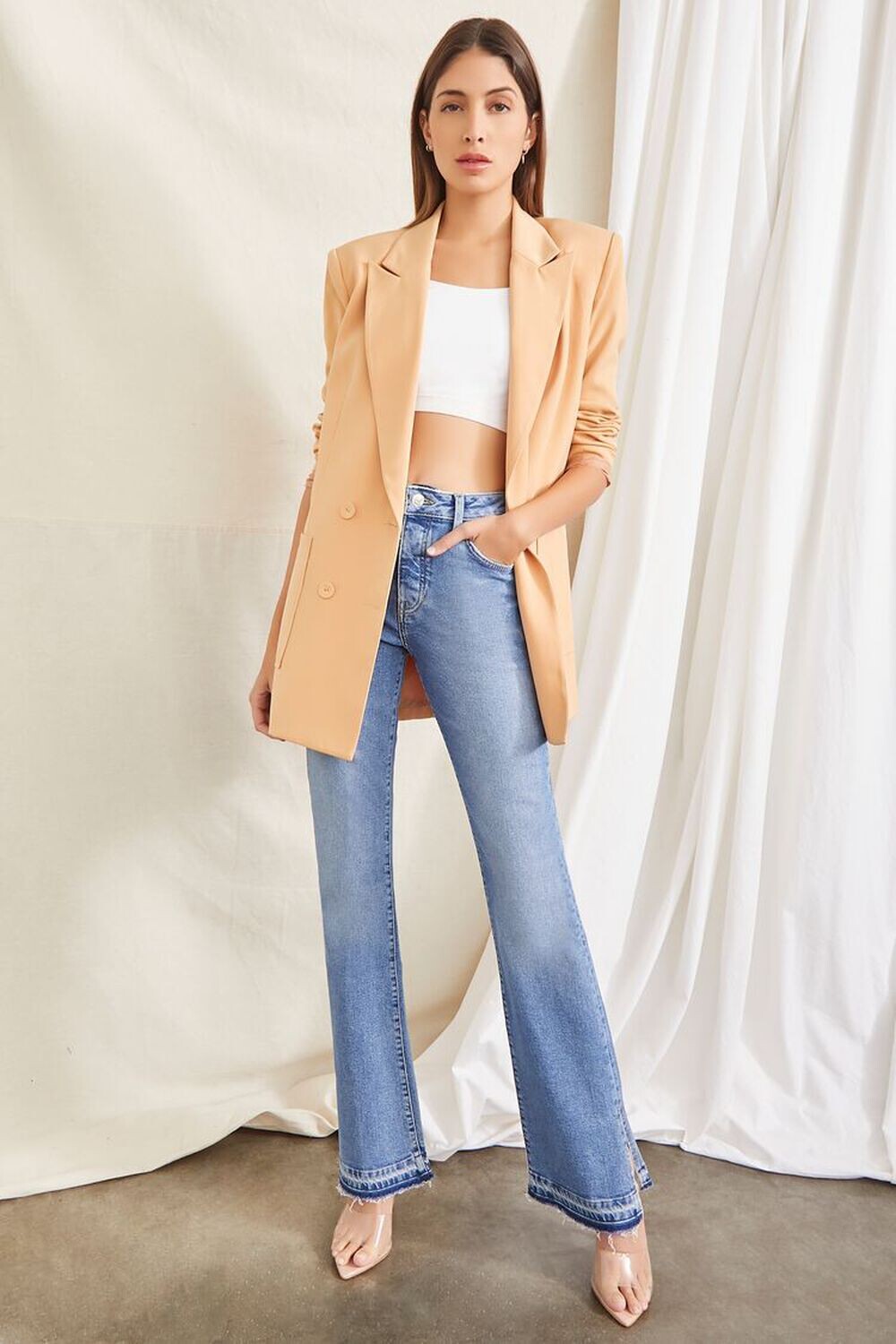 

Джинсы Bootcut с вырезом на подоле Forever 21, деним