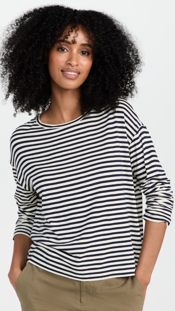 

Топ Vince Striped Long Sleeve Drop Shoulder