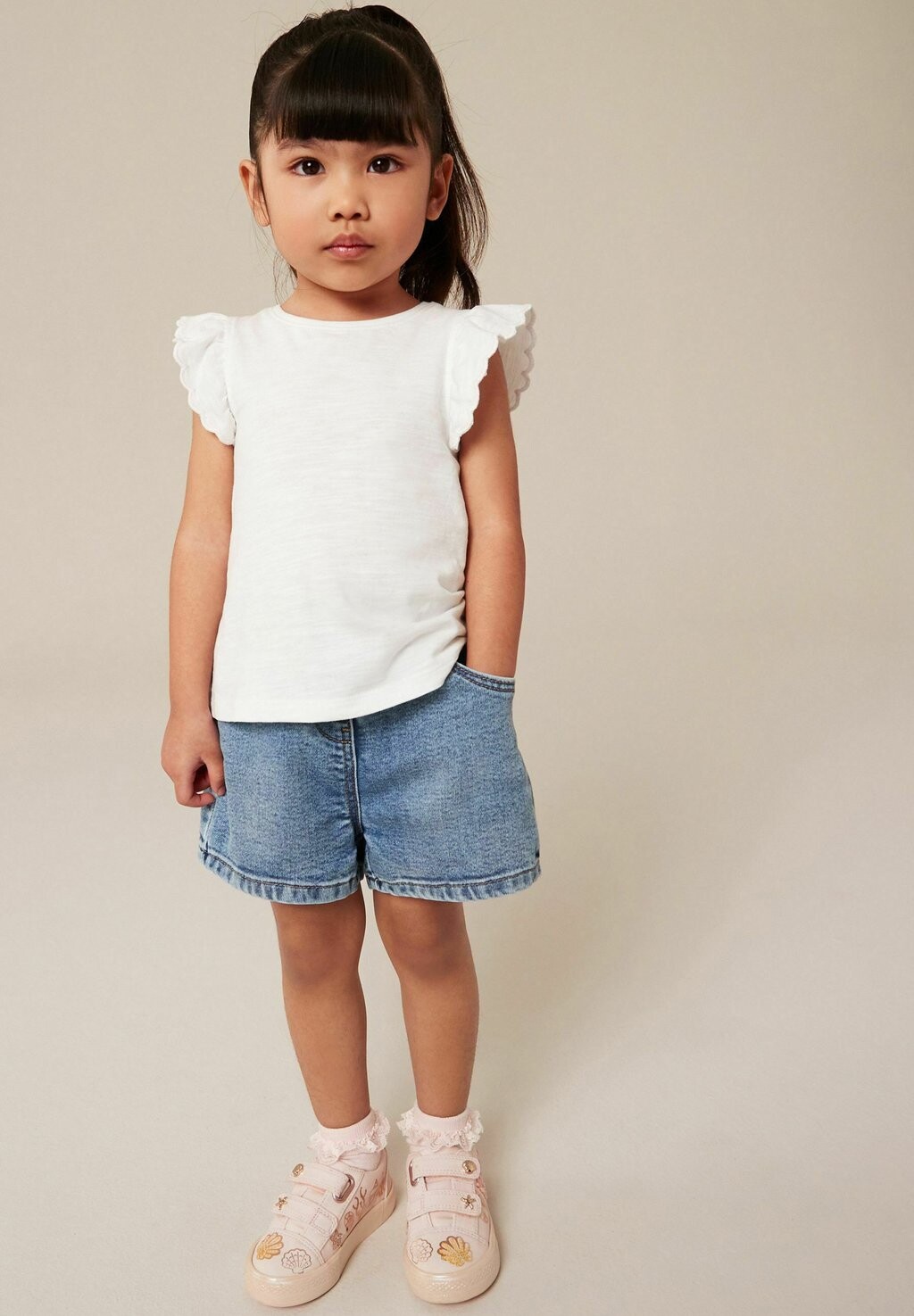 

Футболка с принтом SCALLOP-REGULAR FIT Next, цвет white