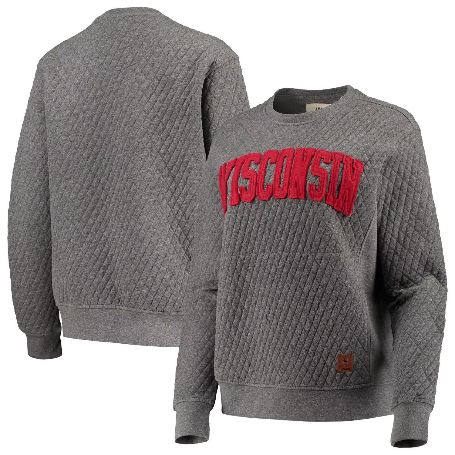 

Женский стеганый пуловер Pressbox Heather Charcoal Wisconsin Badgers Moose