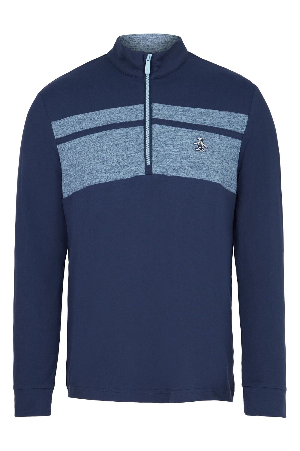 

Мужская синяя легкая куртка Heritage с молнией 1/4 и узором цветных блоков Original Penguin Golf, синий