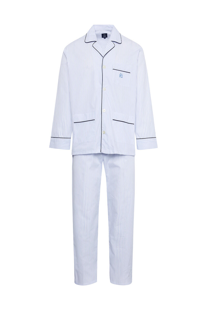 Длинная полосатая мужская пижама Kiff-Kiff, белый мужская длинная темно синяя пижама в мелкую клетку kiff kiff синий