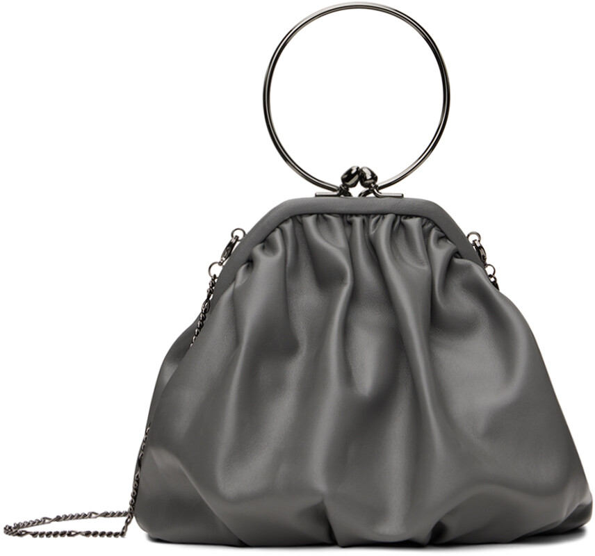 

Серая драповая сумка с застежкой Discord Yohji Yamamoto