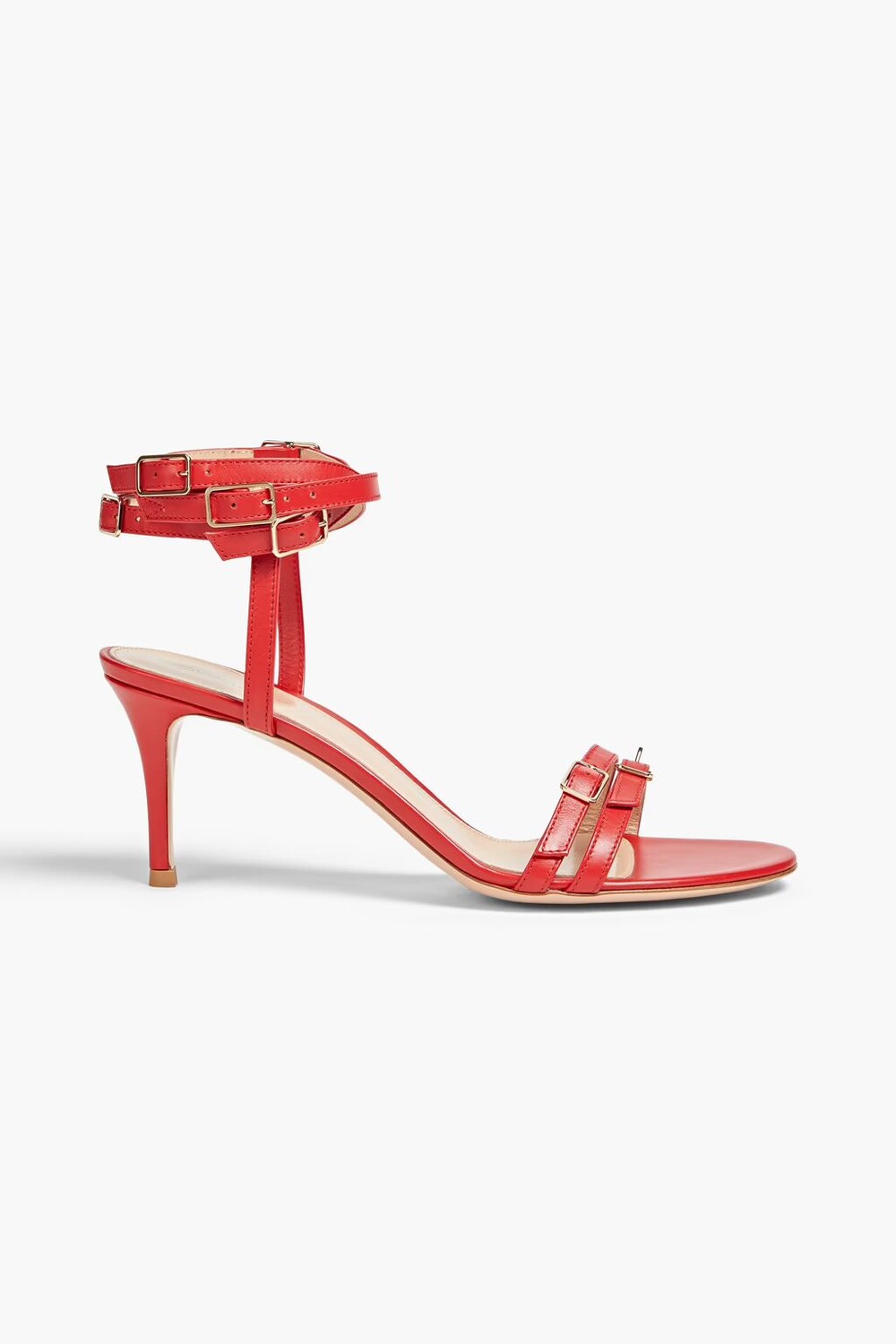 

Двухцветные кожаные сандалии Gianvito Rossi, цвет Tomato red