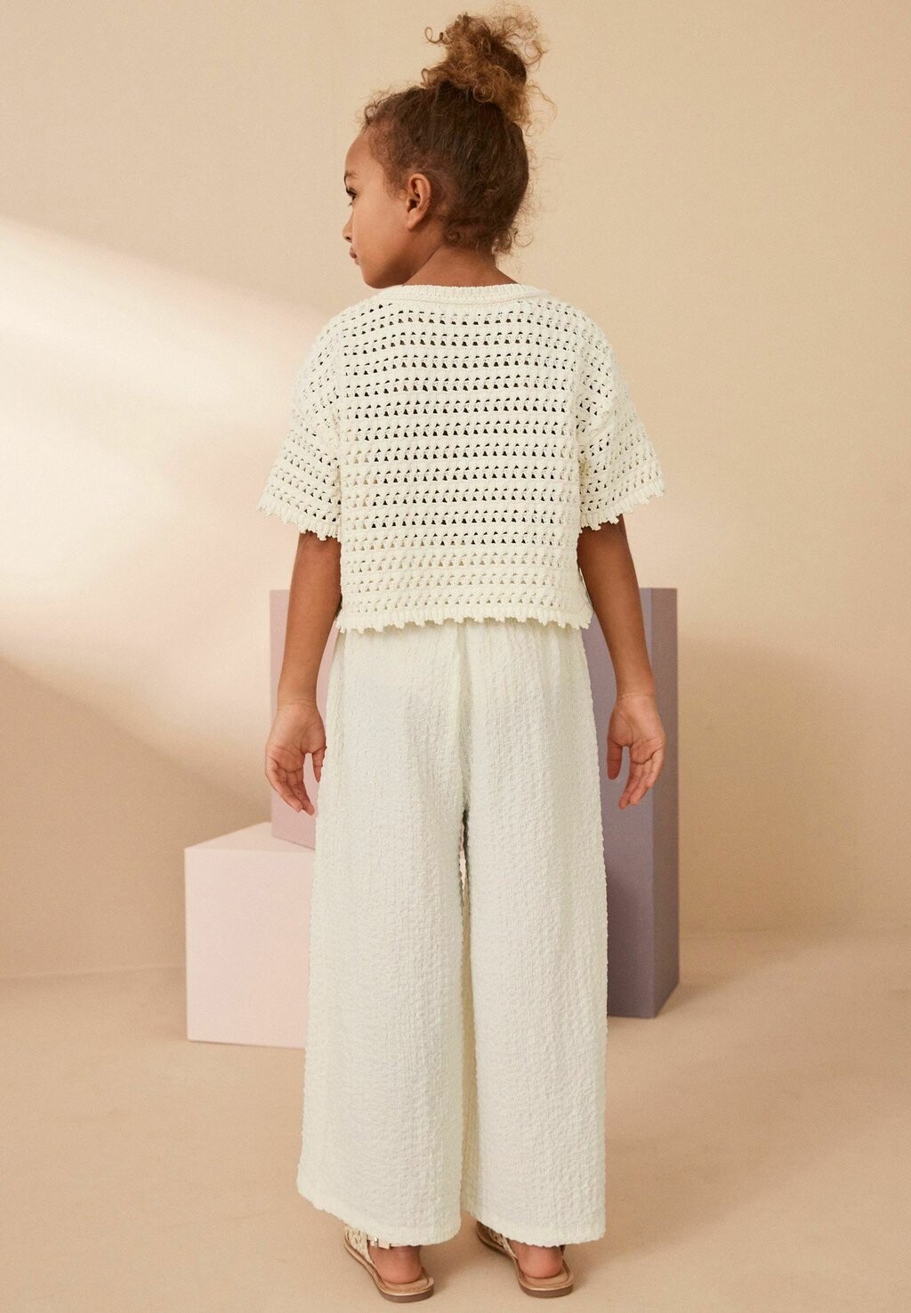 

Брюки CRINKLE TEXTURE WIDE, REGULAR FIT Next, бежевый