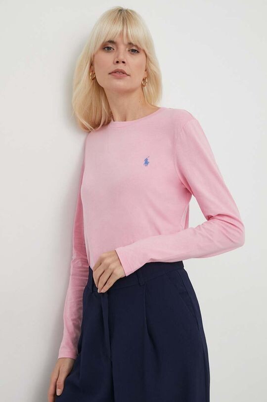 

Хлопок с длинным рукавом Polo Ralph Lauren, розовый