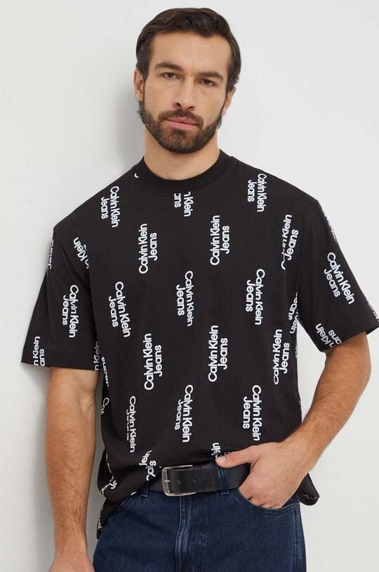 

Хлопковая футболка Calvin Klein Jeans, черный