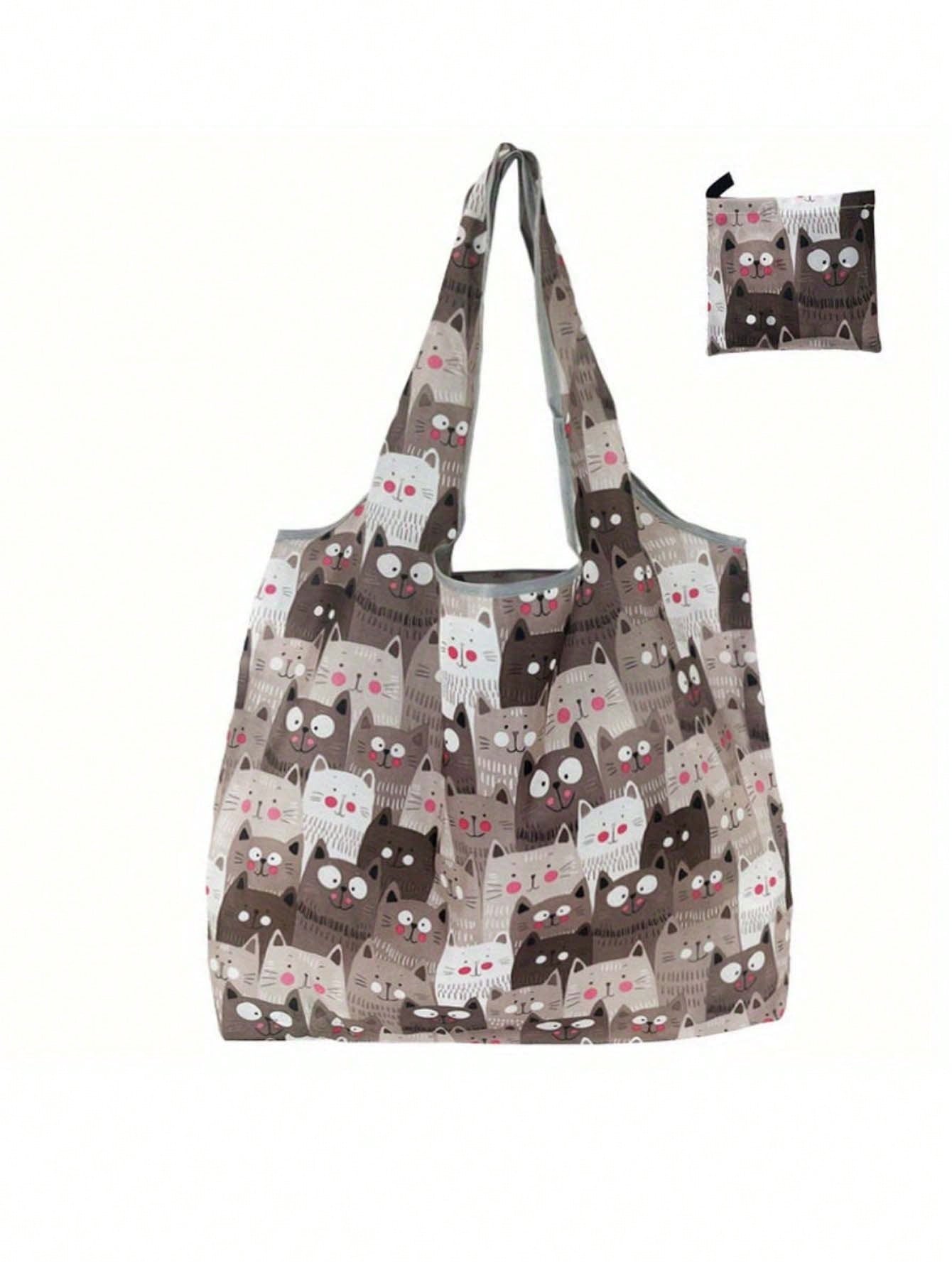 Модная складная сумка для покупок с цветочным принтом, серый женская сумка для покупок холстовая сумка продуктовая сумка складная черный