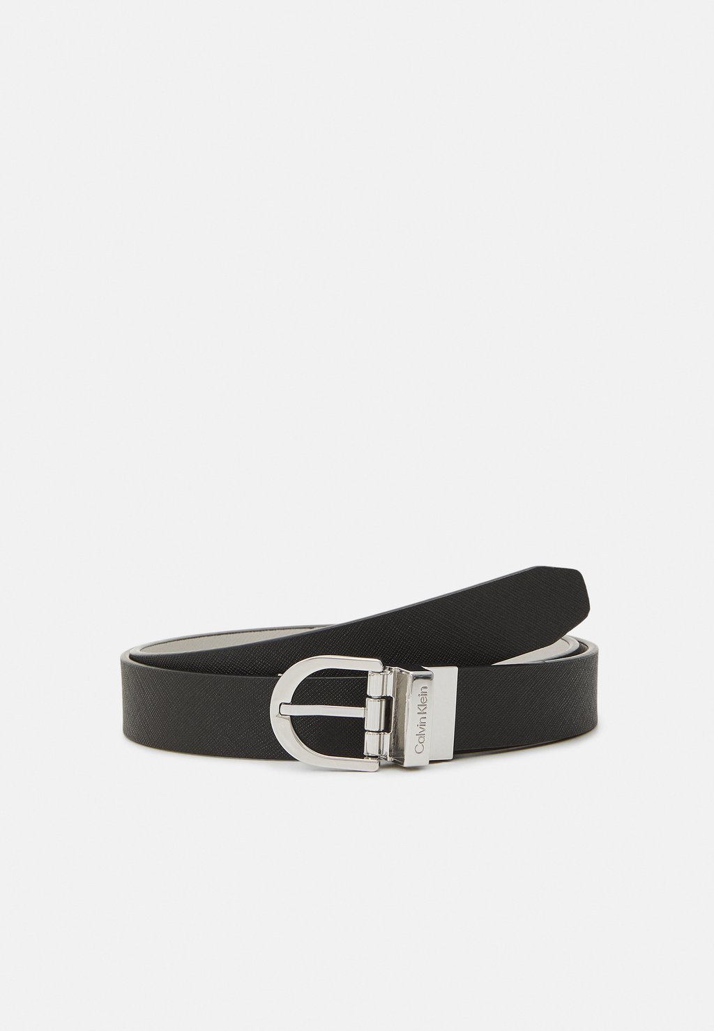 

Ремень Round Reversible Belt Saffiano Calvin Klein, цвет black/sand pebble