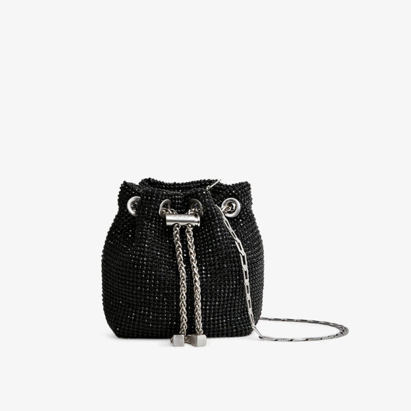 

Мини-сумка-ведро Demi, украшенная кристаллами Reiss, черный
