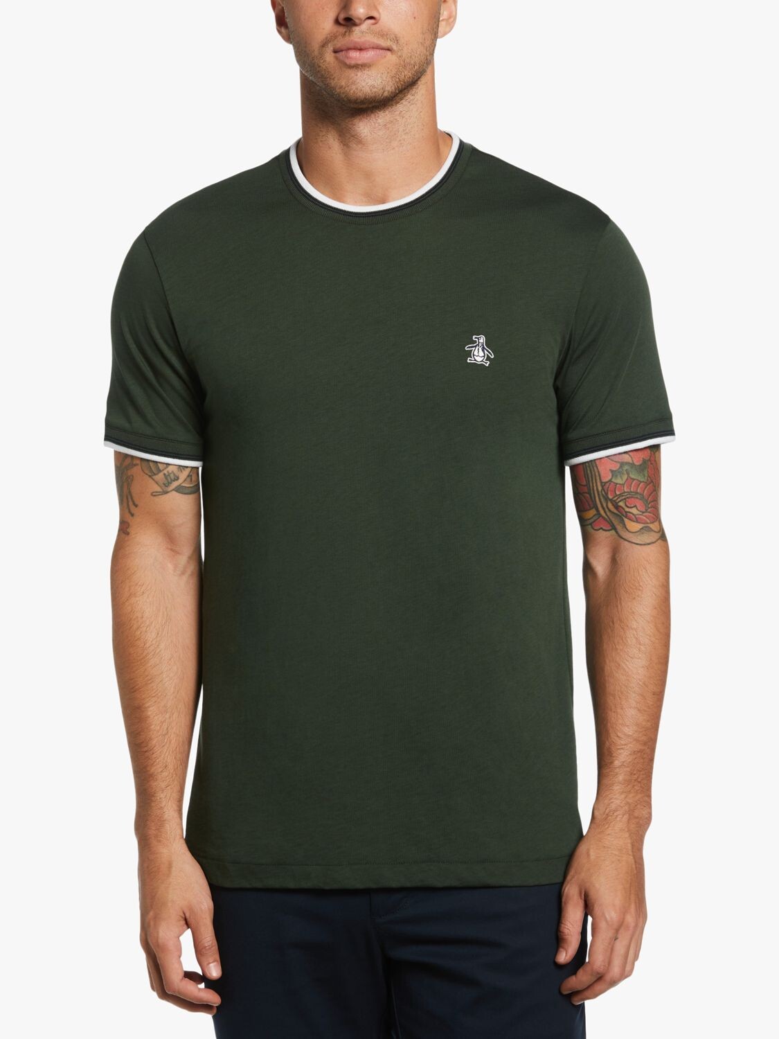 

Футболка Original Penguin Ringer из органического хлопка с круглым вырезом, Deep Forest