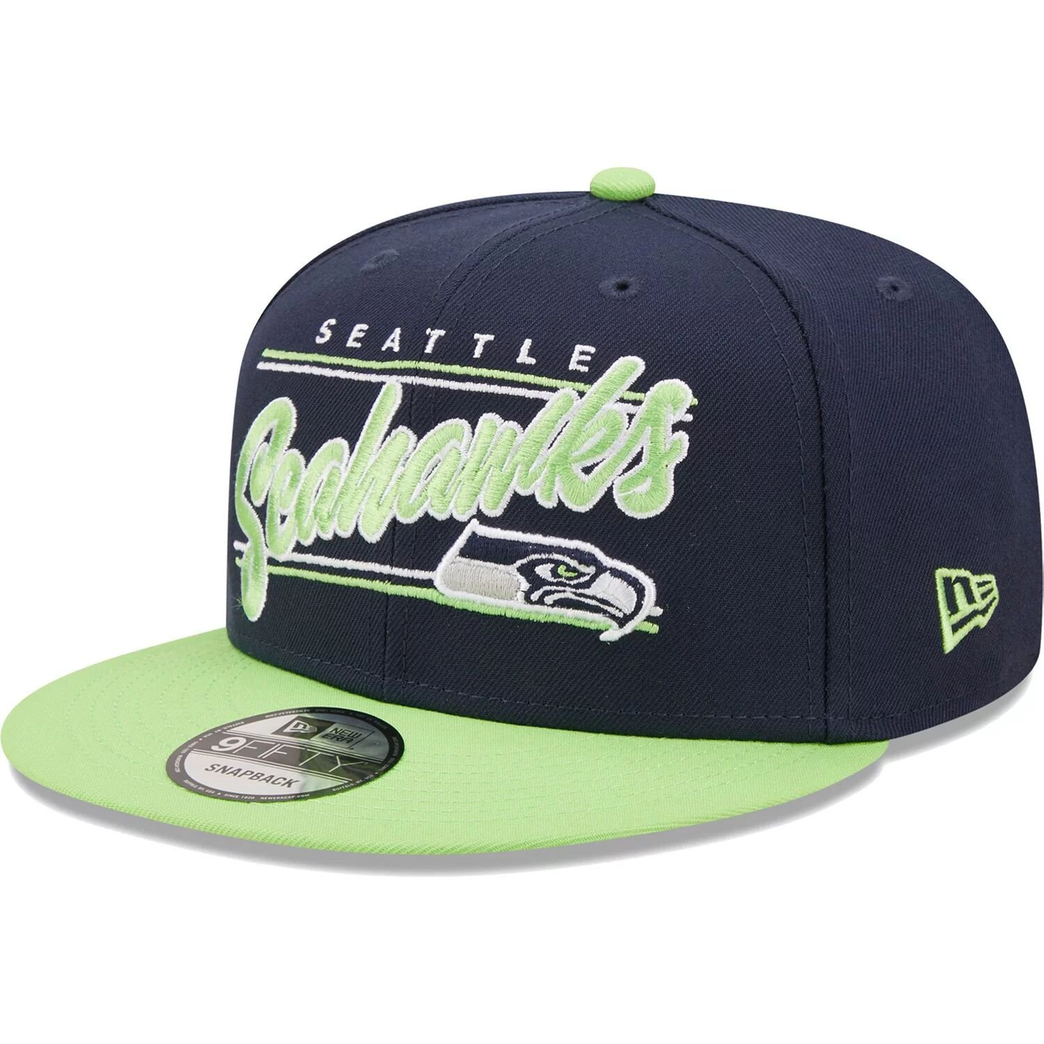 

Мужская кепка New Era College Navy/Neon Green Seattle Seahawks Team Script 9FIFTY Snapback Hat