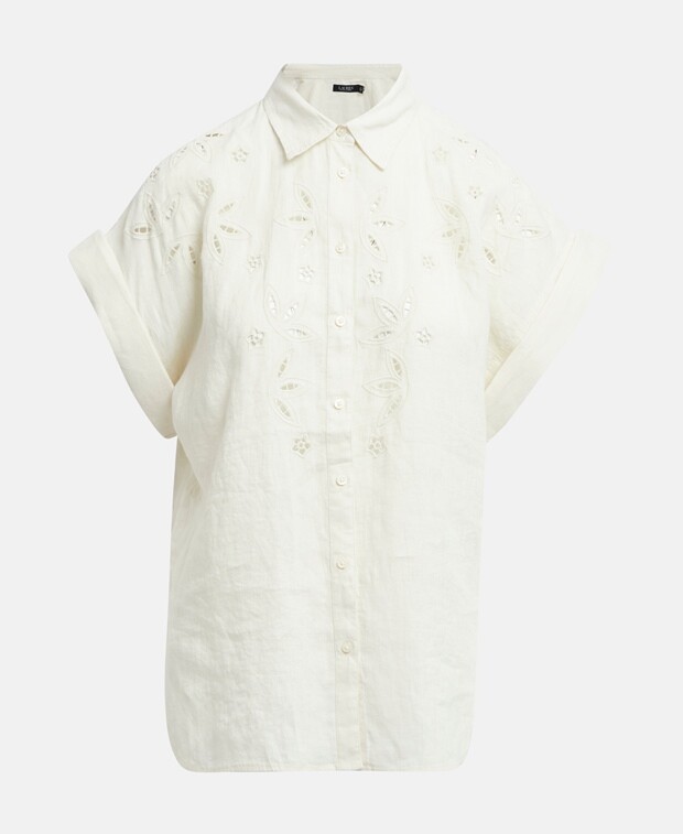 

Льняная блузка Lauren Ralph Lauren, бежевый