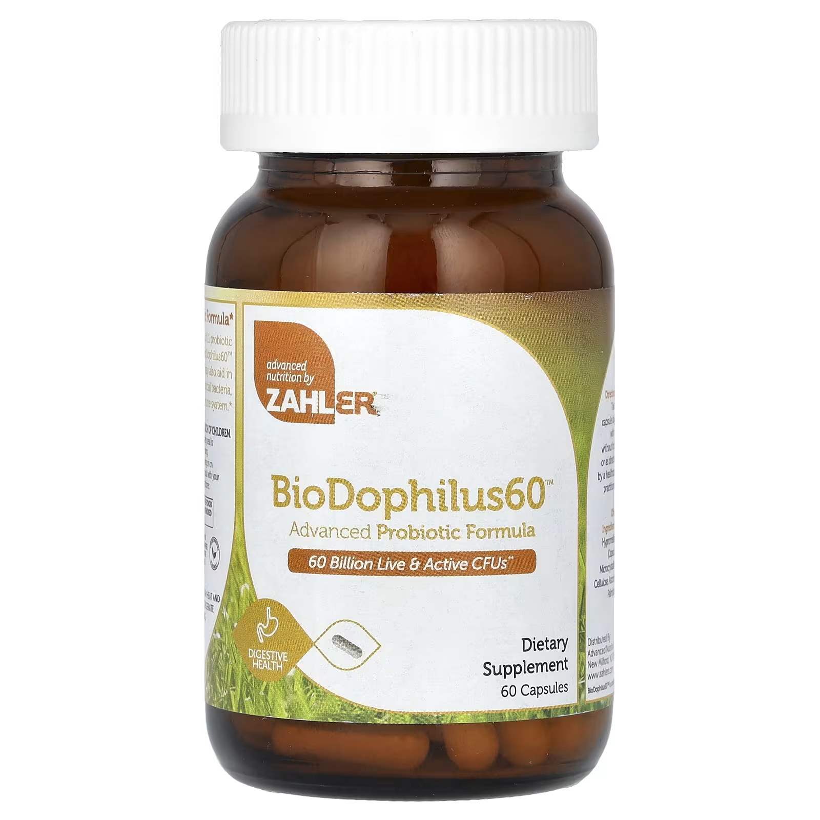 Zahler BioDophilus60 Усовершенствованная пробиотическая формула, 60 миллиардов КОЕ, 60 капсул zahler комплекс пренатальных витаминов дгк 300 оптимальная формула 60 капсул