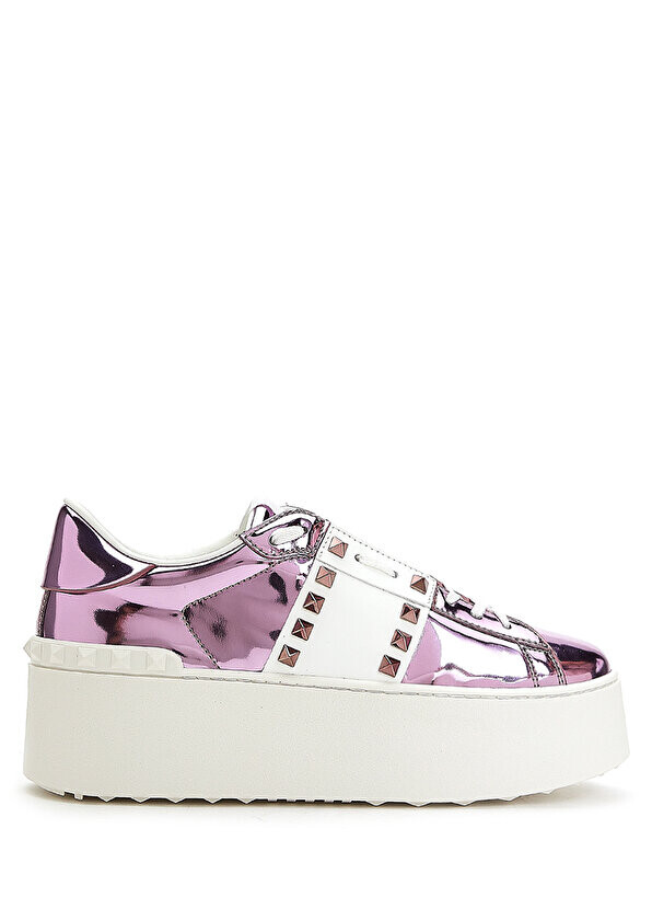 

Бело-розовые женские кроссовки troc с детализацией Valentino Garavani