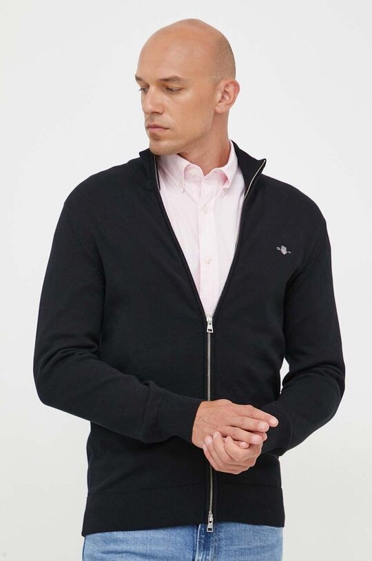 

Хлопковый кардиган Gant, черный